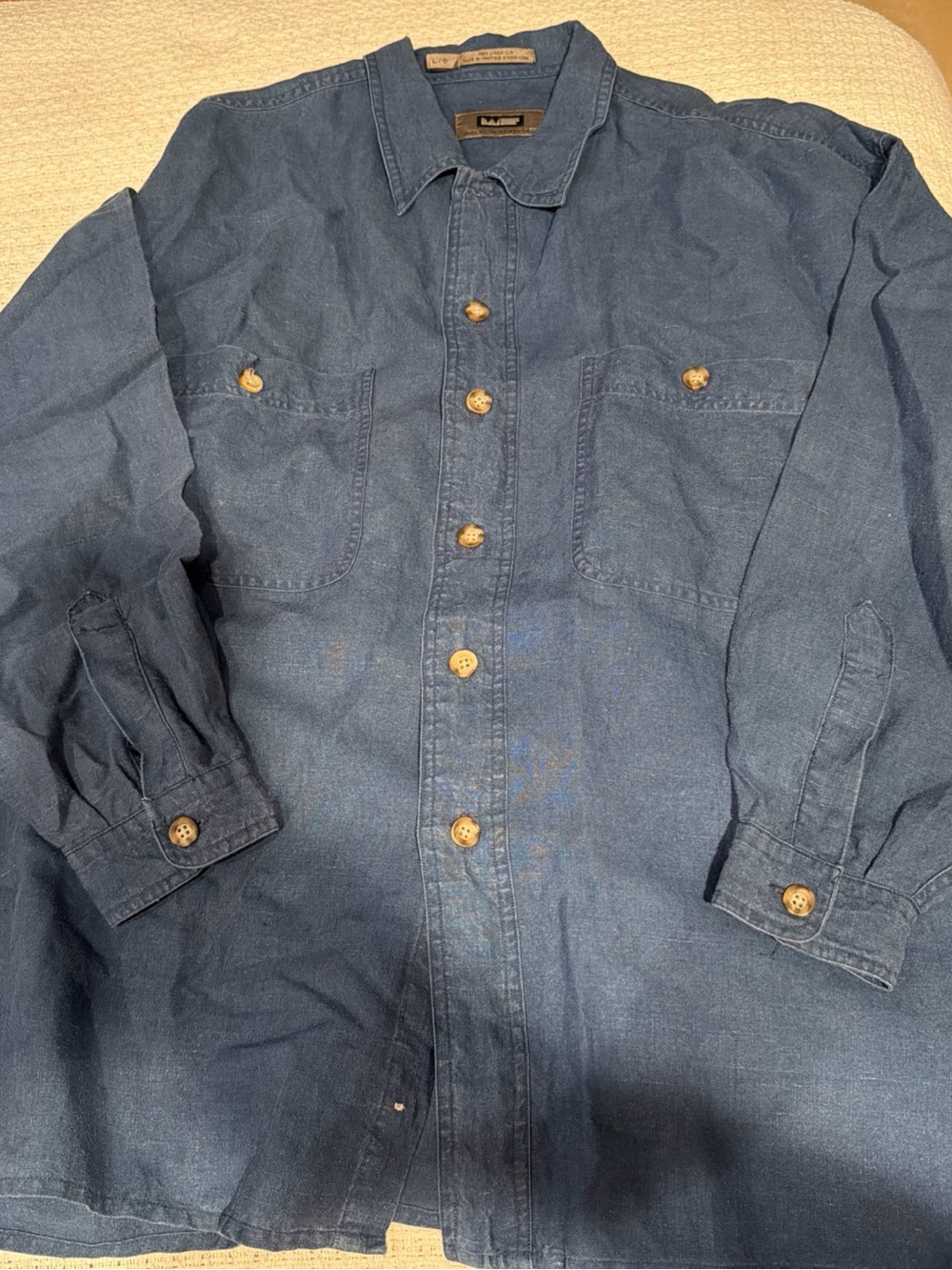 Untitled Denim Button-Down Shirt Jacket - Blue